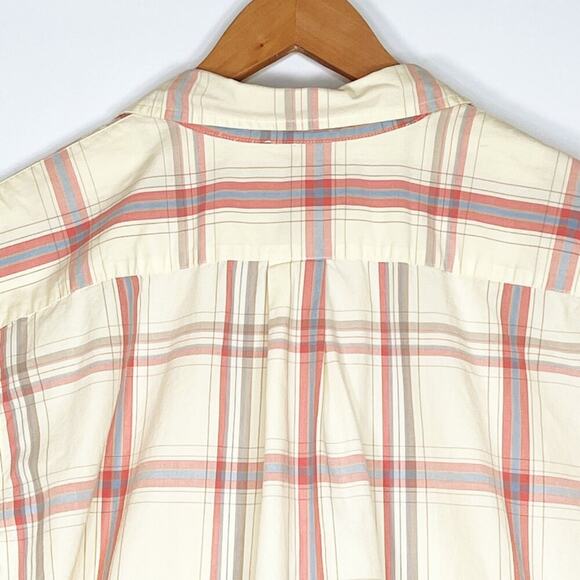 Abercrombie & Fitch Men Muscle Short Sleeve Button-up Shirt Yellow Pink Blue - Picture 7 of 8